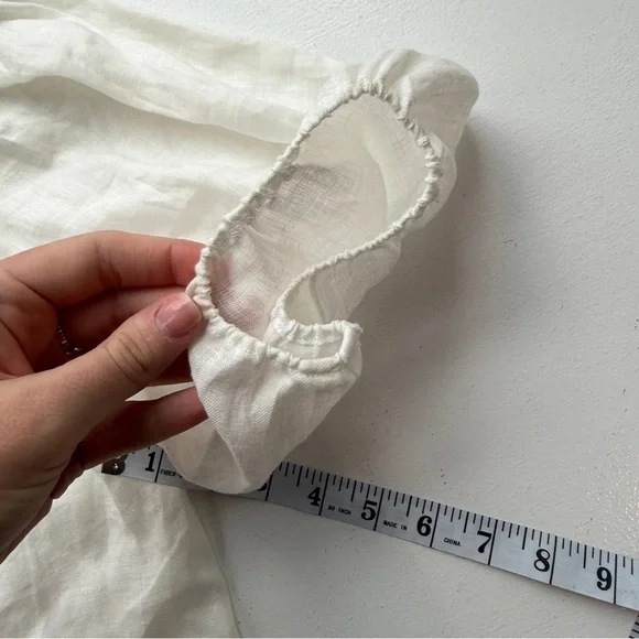 Reformation Tallulah White 100% Linen Button Up Front Top Large NWT - Picture 11 of 12